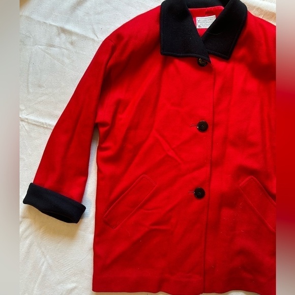 Pendleton Vintage Women's Dress Coat, 70's; 100% Virgin Wool, Red; Size 12 - Picture 2 of 6